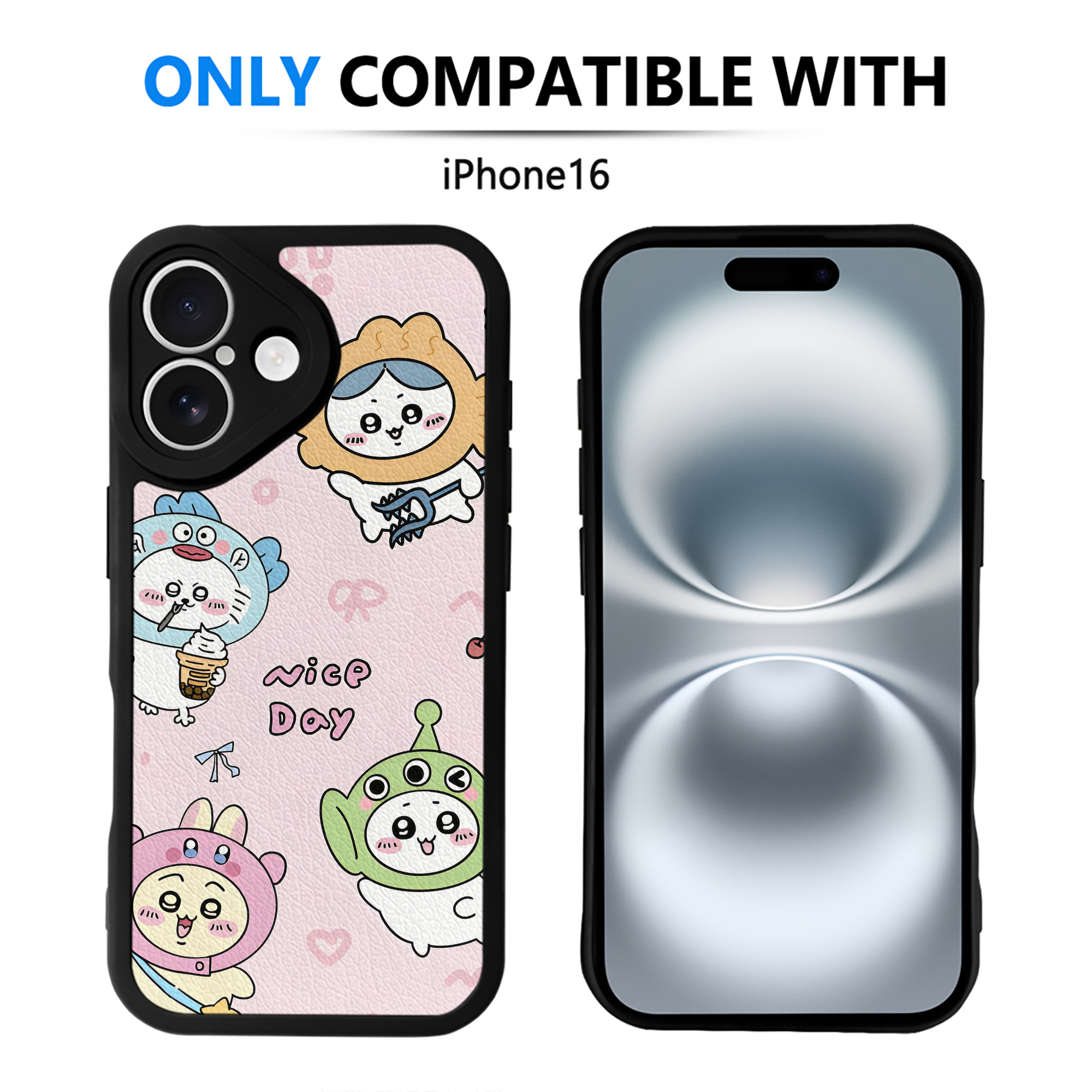 （画像用） ちいかわ Chii-kawa 【iPhone 16シリーズ対応】シリコンスマホケース（レザー調） 材質：シリコン